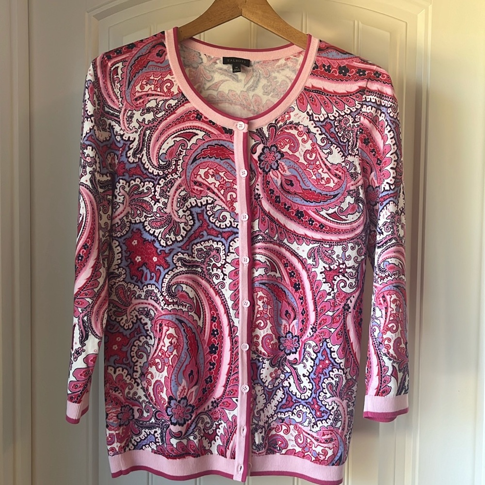 Talbots Charming paisley cardigan